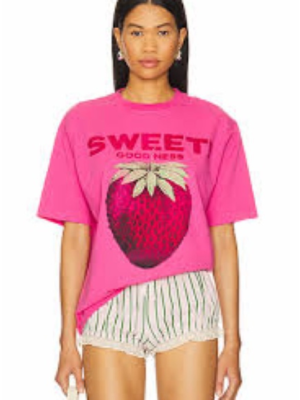 Free People harvest vintage wash tee in “strawberry” NWT M